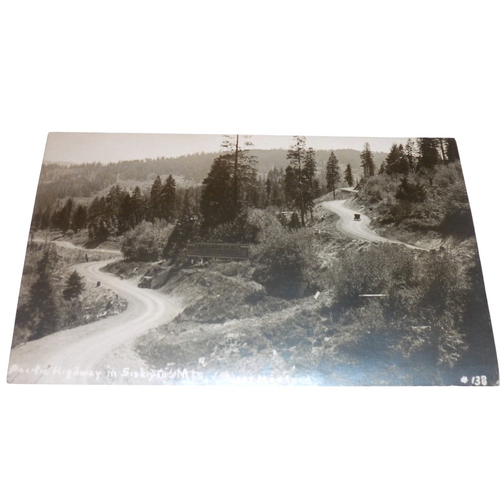 Vintage Siskiyou Mountains Pacific Highway Near Medford Oregon RPPC Postcard 138